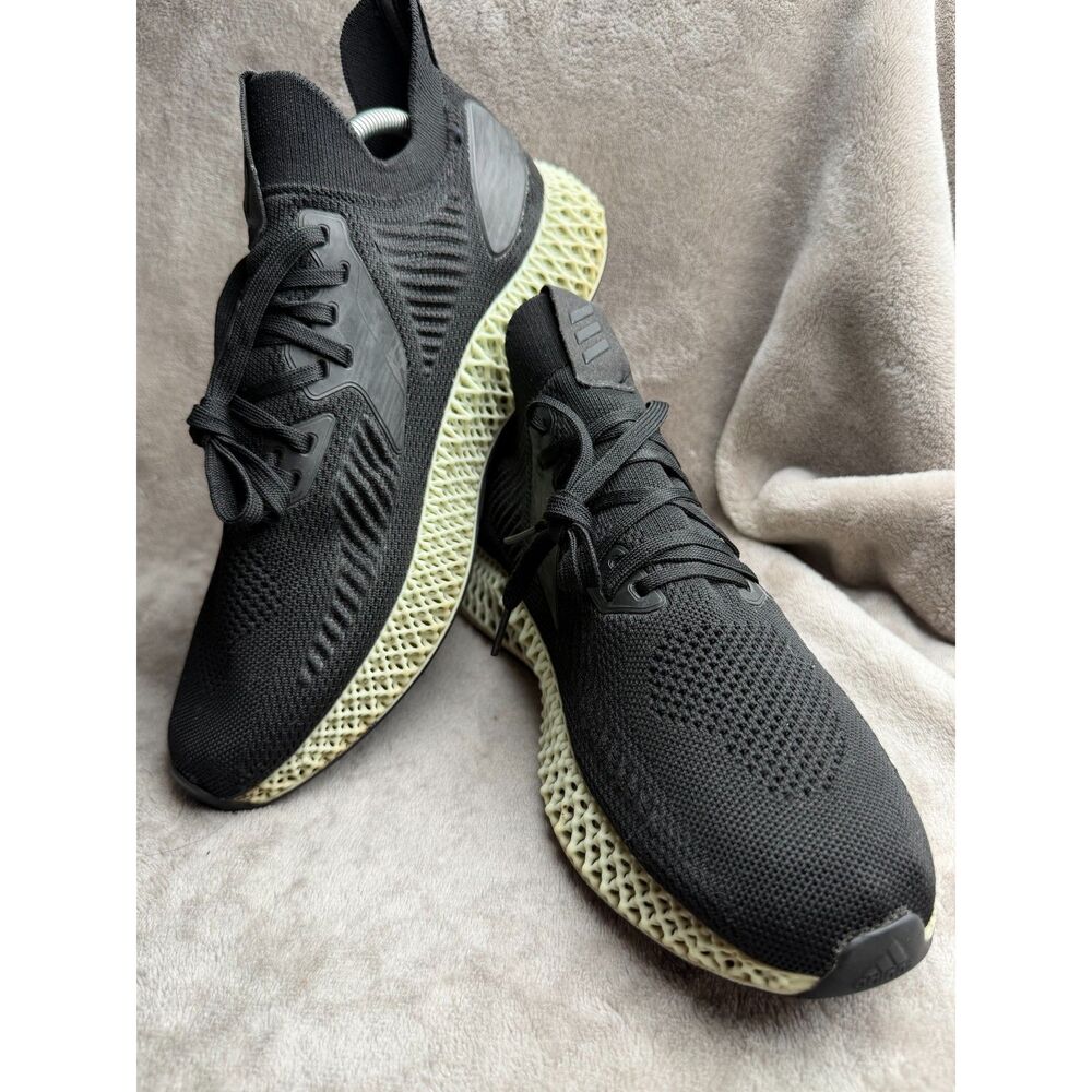 adidas Alphaedge 4D Core Black Aero Green Running Shoes - Size 11 (CG5526)